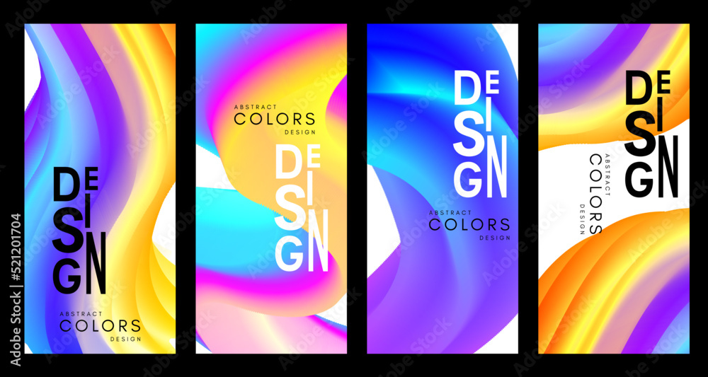 Sticker colorful abstract background with flowing colors. vector illustration in modern fluid style.