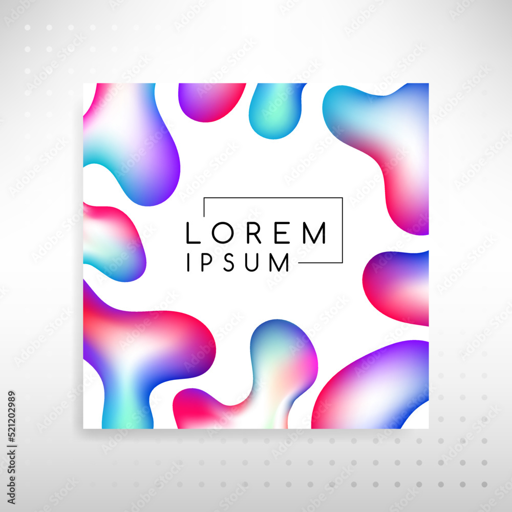 Canvas Prints trendy poster with abstract colorful fluid bubbles
