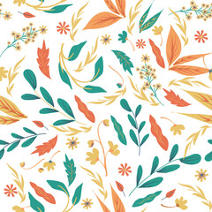 Trendy Floral Seamless Pattern.  Spring collection for fashion and print. 