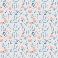  Trendy Floral Seamless Pattern.  Spring collection for fashion and print. 