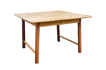 Wooden table isolated on white background