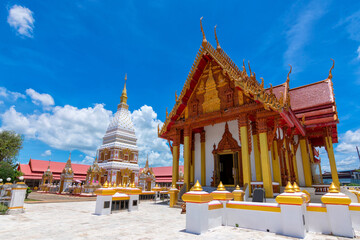 Renu Pagoda of Phra That Renu temple in Renu Nakhon District, Nakhon Phanom, Thailand.