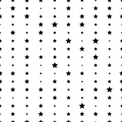 Geometric stripped seamless pattern with random star shapes. Monochrome abstract vector texture.