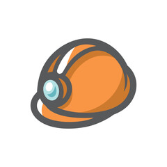 Orange Helmet for builder worker Vector icon Cartoon illustration - 521204114