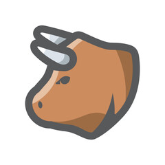 Bull Head Farm Animal Vector icon Cartoon illustration - 521204117