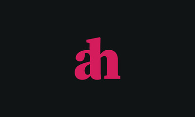 Alphabet letter icon logo ah