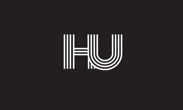 Alphabet letter icon logo HU