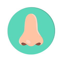 Flat Human Nose Nostril Icon Isolated Cartoon Illustration