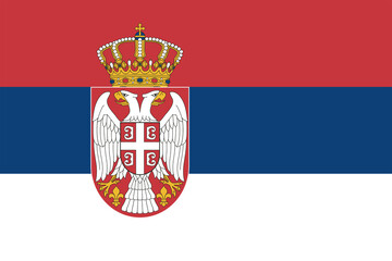 Serbia. Flag of Serbia. Horizontal design. llustration of the flag of Serbia. Horizontal design. Abstract design. Illustration. Map.
