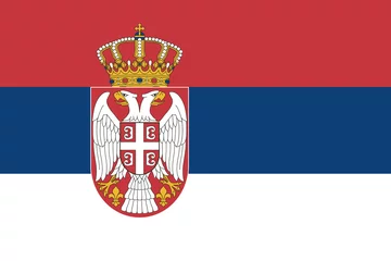 Foto op Canvas Serbia. Flag of Serbia. Horizontal design. llustration of the flag of Serbia. Horizontal design. Abstract design. Illustration. Map.  © Fernando Astasio