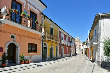 A small street between the old houses of Savignano Irpino, one of the most beautiful villages in Italy.