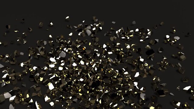 Isolated gold black ball explosion super slow motion 1000 FPS 4k