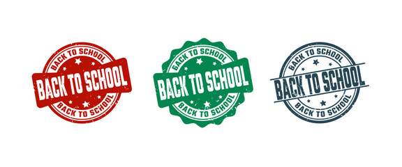 Back to School Sign or Stamp Grunge Rubber on White Background