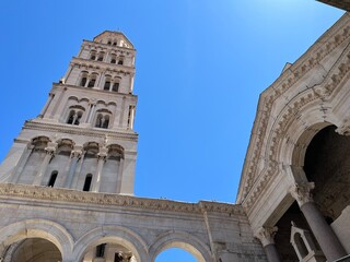 Naklejka premium Sain Domnius cathedral bell tower in Split, Croatia