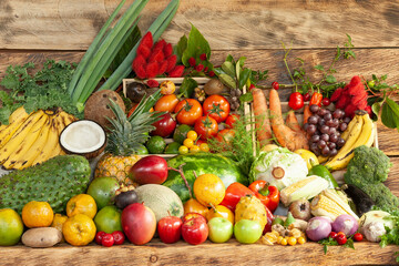 Composition With Variety Of Raw Organic Fruits And Vegetables