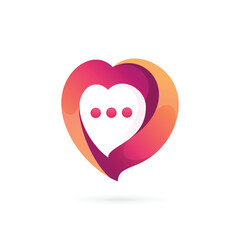 love bubble chat vector logo design illustration