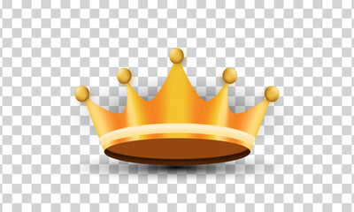 unique 3d gold crown realistic icon design isolated on transparant background.Trendy and modern vector in 3d style.