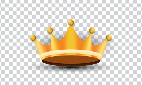 unique 3d gold crown realistic icon design isolated on transparant background.Trendy and modern vector in 3d style.