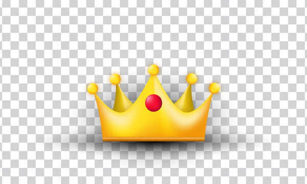 unique 3d gold crown realistic icon design isolated on transparant background.Trendy and modern vector in 3d style.