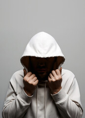 Man in Hood. Person in a hooded sweatshirt