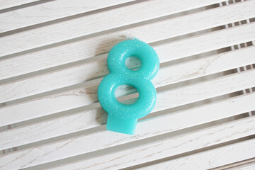 number 8 on a white background