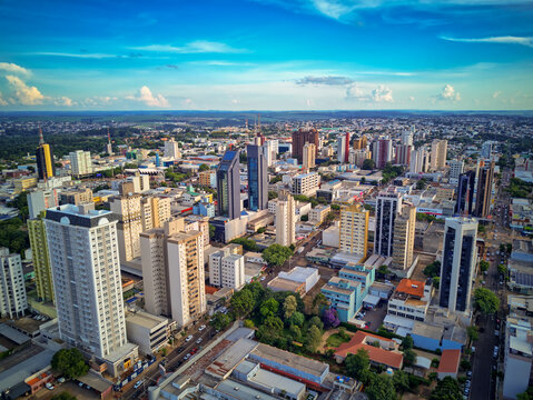 Visão aérea da cidade de Cascavel, Paraná, Brasil.