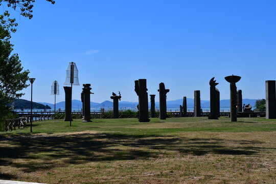 Monuments at Lago die Trasimeno near Tuoro sul Trasimeno in Umbria