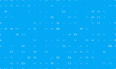 Seamless background pattern of evenly spaced white football goal symbols of different sizes and opacity. Vector illustration on light blue background with stars