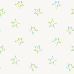 Obraz premium Star brush stroke seamless pattern design
