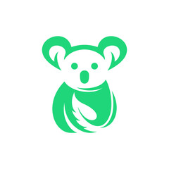 Koala leaf leaves natural nature logo vector icon illustration. symbol or icon. logotype design template.