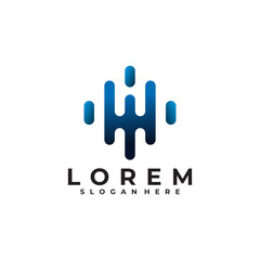 pulse logo vector design template