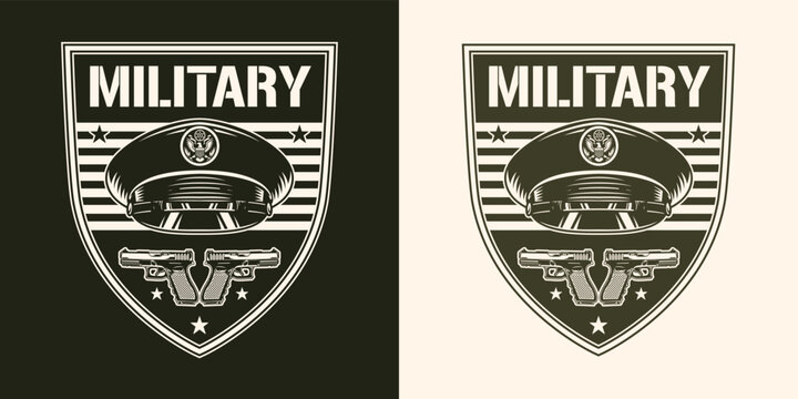 Military US element vintage monochrome