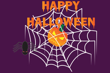 Celebrate Halloween with a pumpkin hit by a spider web