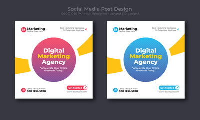 Corporate social media web banner design layout, facebook post, instagram post template. Digital and online marketing social media banner template.