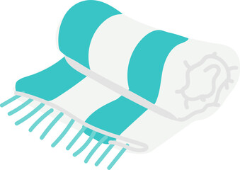 Blue striped Beach Towel, Rolled up