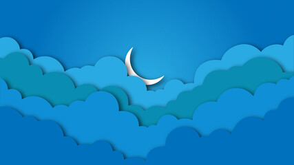 Obraz na płótnie Canvas The cloud moon vector art