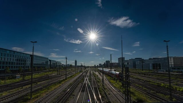 Zugeinfahrt in den M&uuml;nchner Hauptbahnhof (Timelapse)