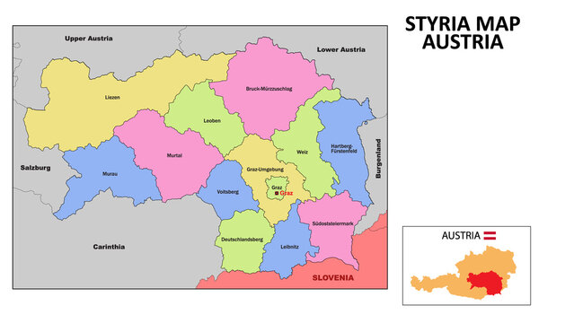 Fototapeta Lombardy Map. State and district map of Lombardy. Political