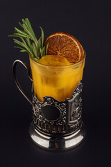 Cold season drink - orange and rosemary cocktail