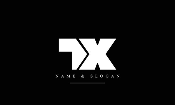 TX, XT, T, X abstract letters logo monogram