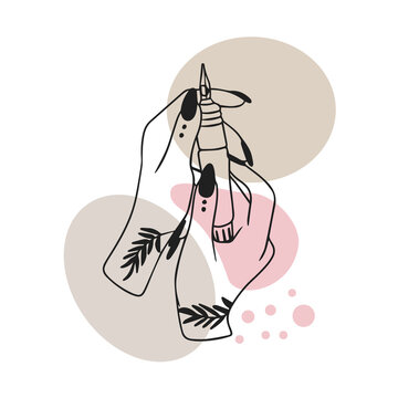 Eyebrow correction, microblading, permanent makeup, tattoo machine in hands, doodle