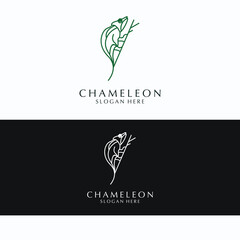 Chameleon logo design icon template