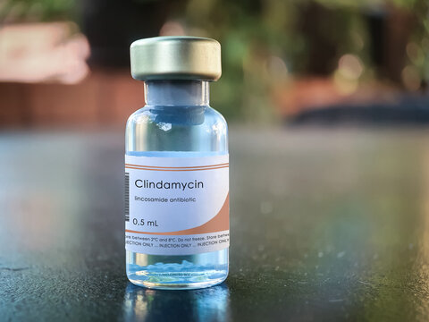 Clindamycin medication bottle