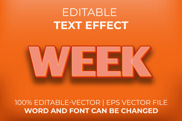 Week text effect, easy to edit
