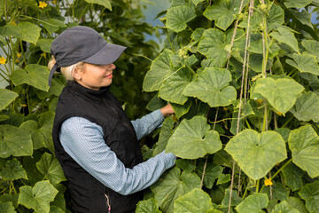 Portrait of pretty young farmer woman