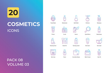 cosmetics icons collection. Set contains such Icons as face powder, tooth paste, and more