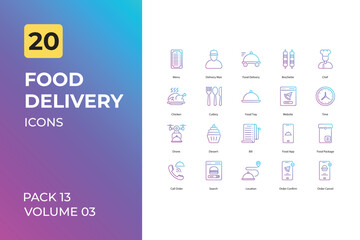 Food Delivery icons collection. Set contains such Icons as pizza delivery, delivery boy, and more