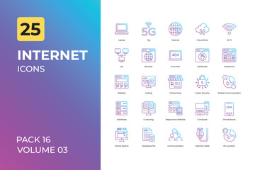 Internet icons collection. Set contains such Icons as server, hosting, and more