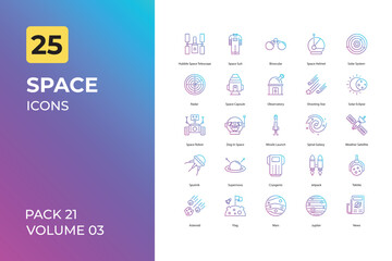 Space icons collection. Set contains such Icons as galaxy, rocket, and more