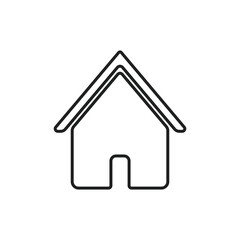 simple outline home, house icon on white background.